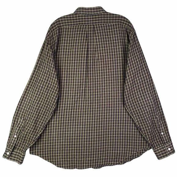 Polo Ralph Lauren Shirt Oxford Flannel Button Down LS Mens Size XL Green Plaid - Picture 3 of 9